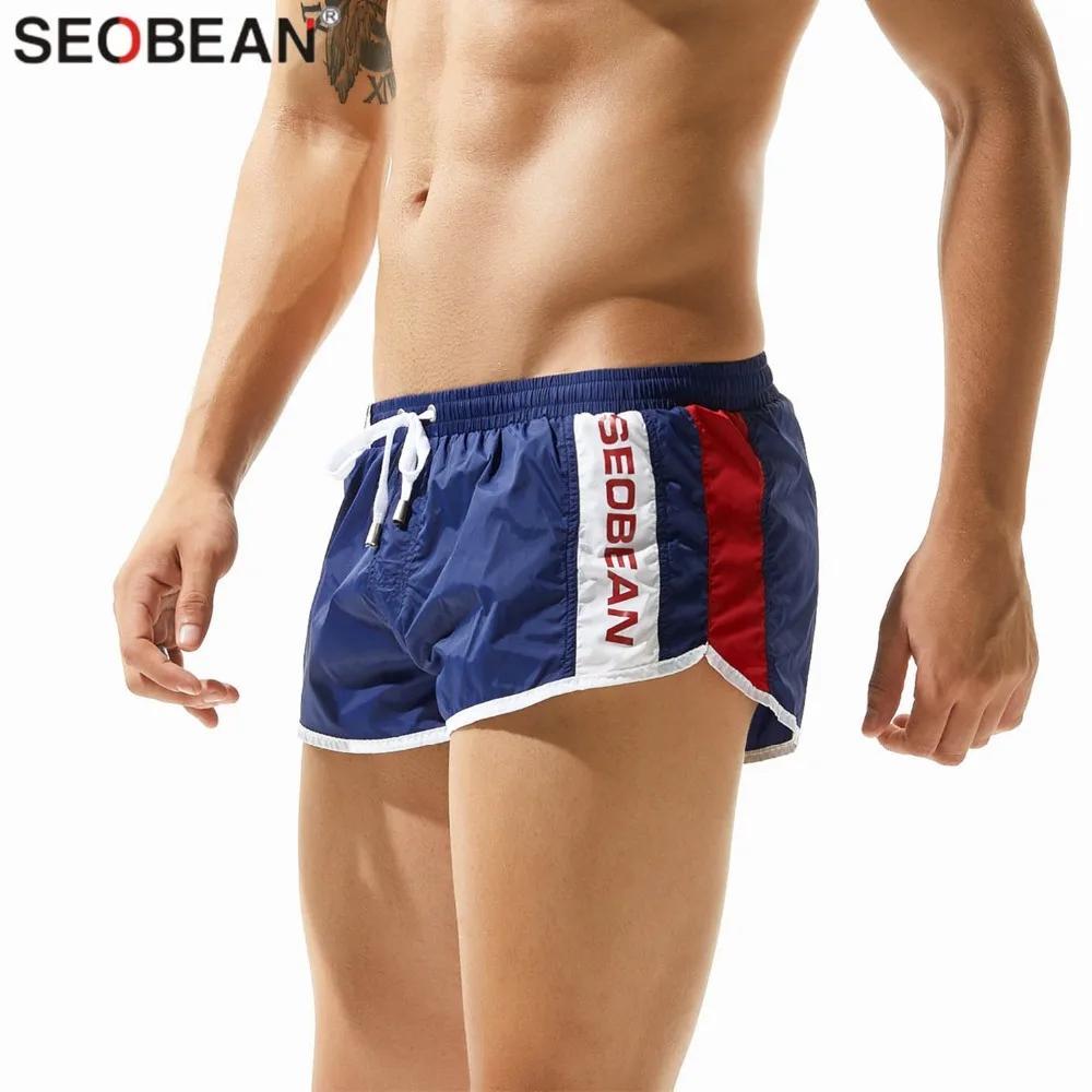 Shorts SEOBEAN pour Hommes, Bermuda de Plage, Short de Marque pour Hommes, Short de Loisirs, Fitness