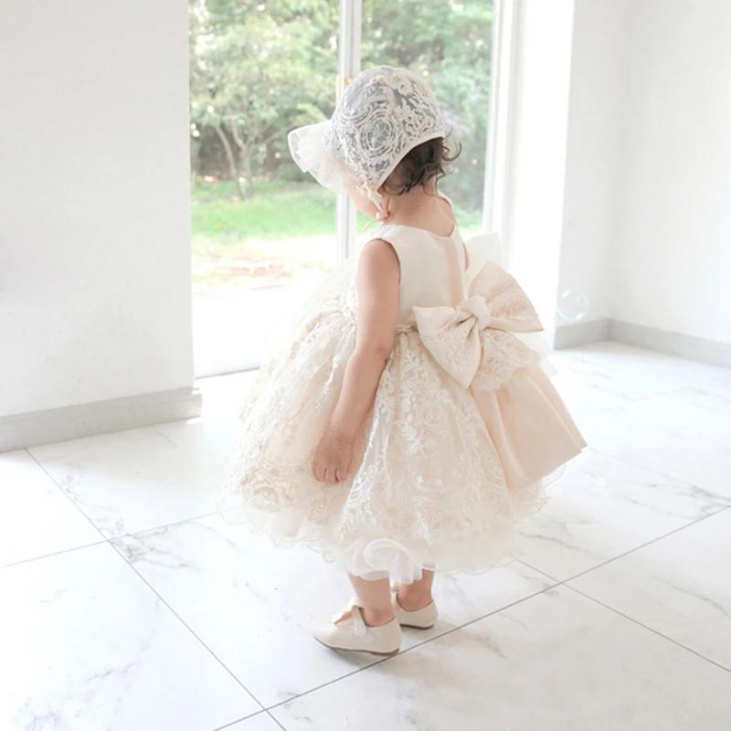 IYEAL-Robe de demoiselle d'honneur en dentelle, tenue de Rh, de baptême, d'anniversaire, pour enfant
