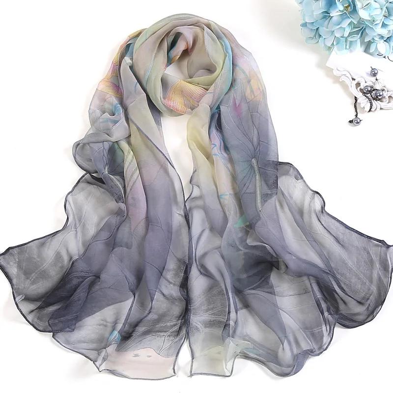 RUNMEIFA 2023 nouvelle mode printemps/été femmes impression florale plage foulard en soie châles fem