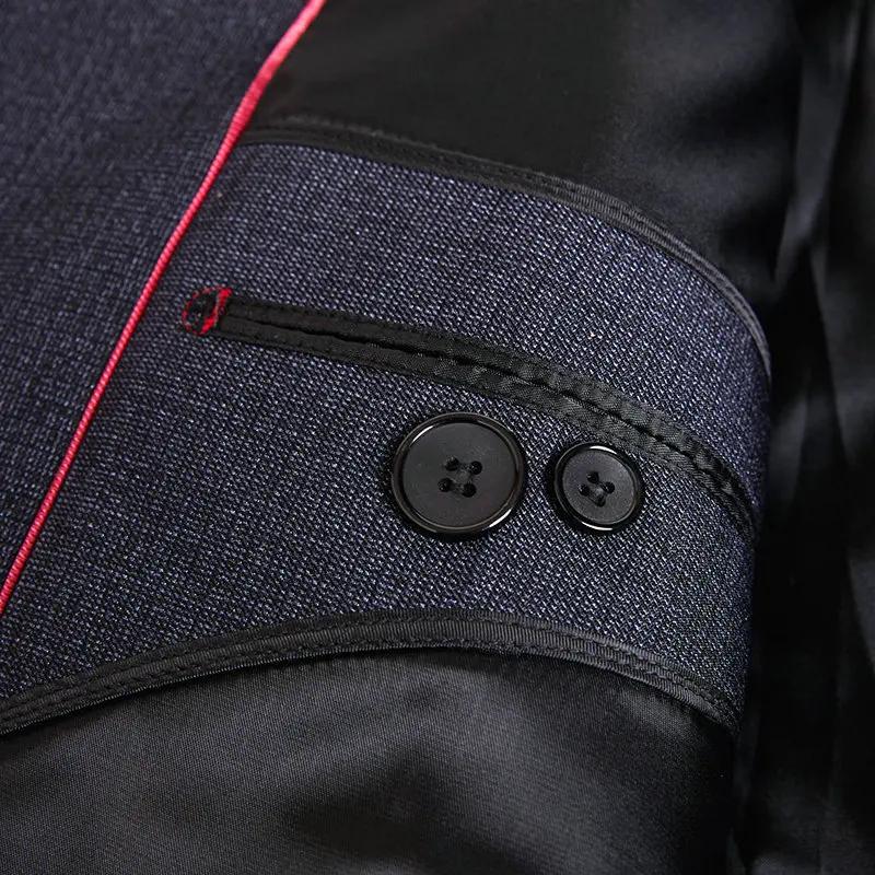 Veste de costume Mao pour hommes, tunique chinoise imbibée, blazer à col à ailes mandarin masculin, 