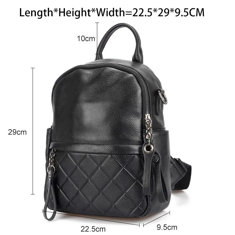 Zency – sac à dos en cuir véritable pour femmes, sac à dos blanc pur, sacs de voyage décontractés, c