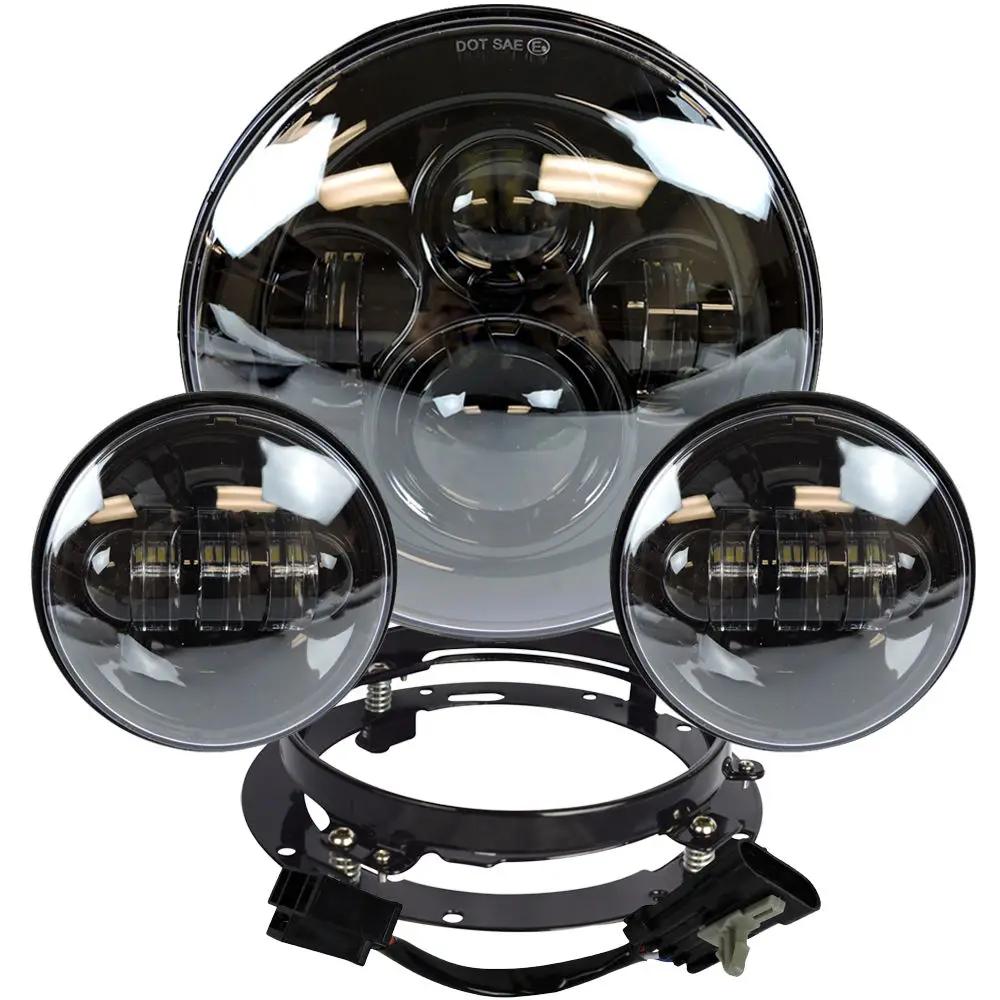 Pour Harley 7 "projecteur Led Moto phare + 4 1/2 antibrouillard feux de croisement pour Touring Elec