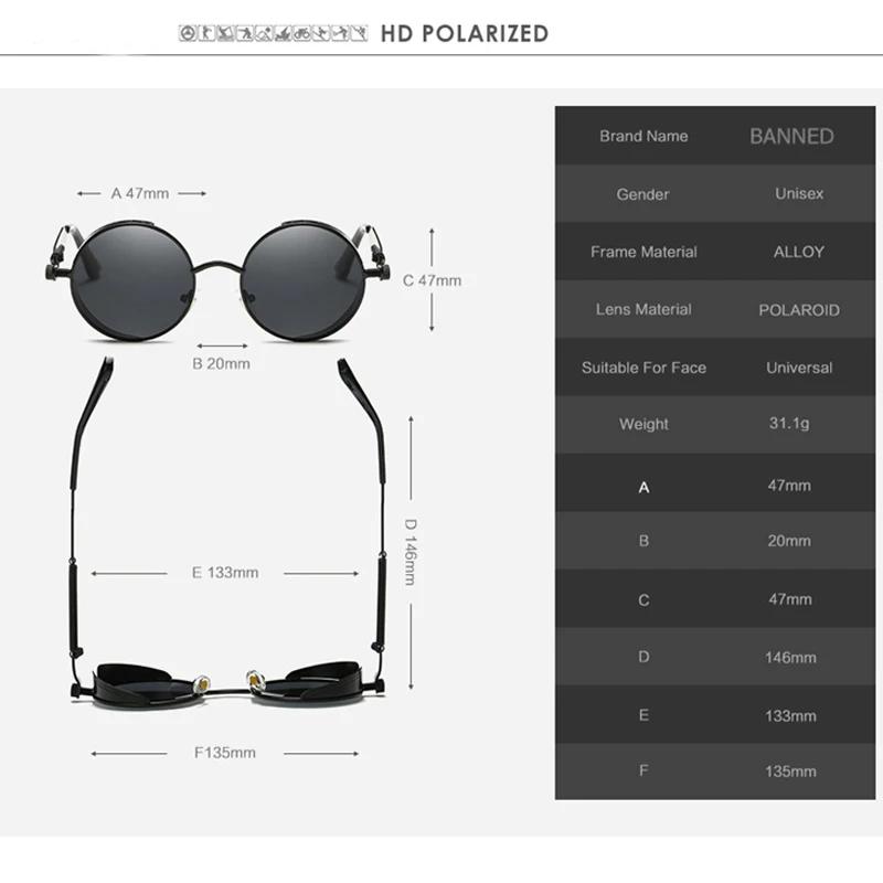 2022 HD Lunettes De soleil rondes polarisées en métal UV400 Lunettes De soleil pour hommes Feminin F