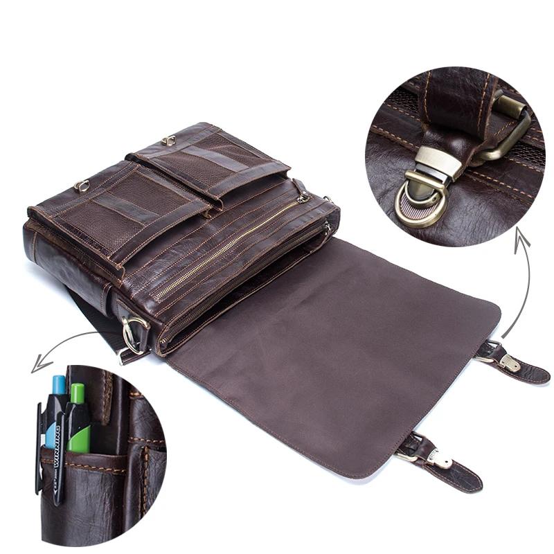 CONTACT'S-Sac à main d'affaires en cuir véritable pour hommes, étui à bombes, grand sac pour ordinat