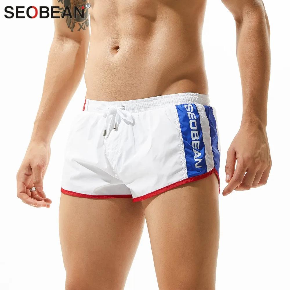 Shorts SEOBEAN pour Hommes, Bermuda de Plage, Short de Marque pour Hommes, Short de Loisirs, Fitness