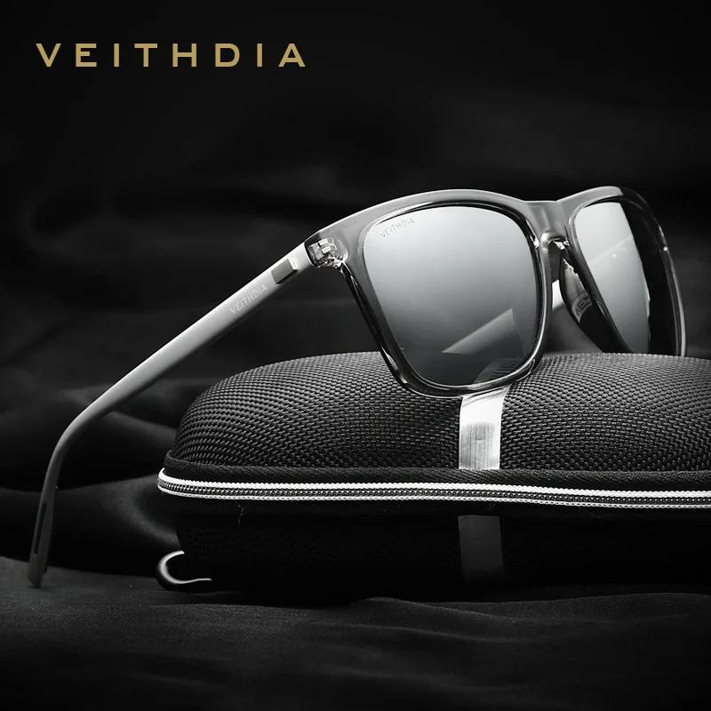 VEITHDIA lunettes de soleil sport extérieur unisexe aluminium magnésium TR90 polarisé UV400 lentille