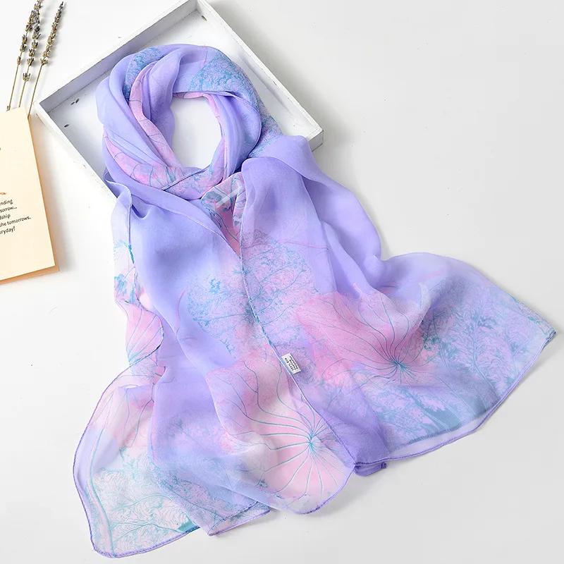 RUNMEIFA 2023 nouvelle mode printemps/été femmes impression florale plage foulard en soie châles fem