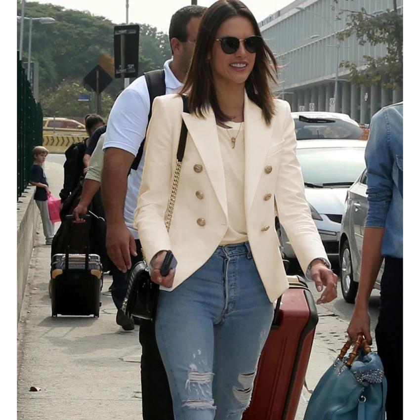 Veste de créateur de haute qualité, nouvelle mode 2026, veste classique pour femmes, double boutonna