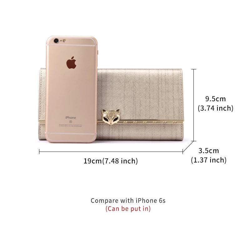 FOXER marque femmes portefeuille Long en cuir fendu dame pochettes de luxe porte-monnaie femme mode 