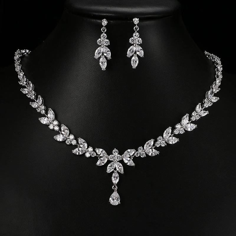 Emmaya – ensemble de bijoux exquis pour femmes, accessoires de fête de mariage, boucles d'oreilles e