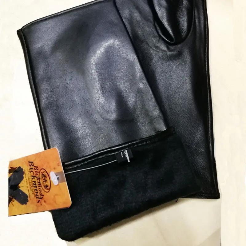 Gants longs demi-doigt en peau de mouton pour femmes et hommes, en cuir, pour conduite de voiture, m