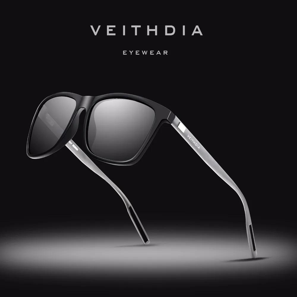VEITHDIA lunettes de soleil sport extérieur unisexe aluminium magnésium TR90 polarisé UV400 lentille