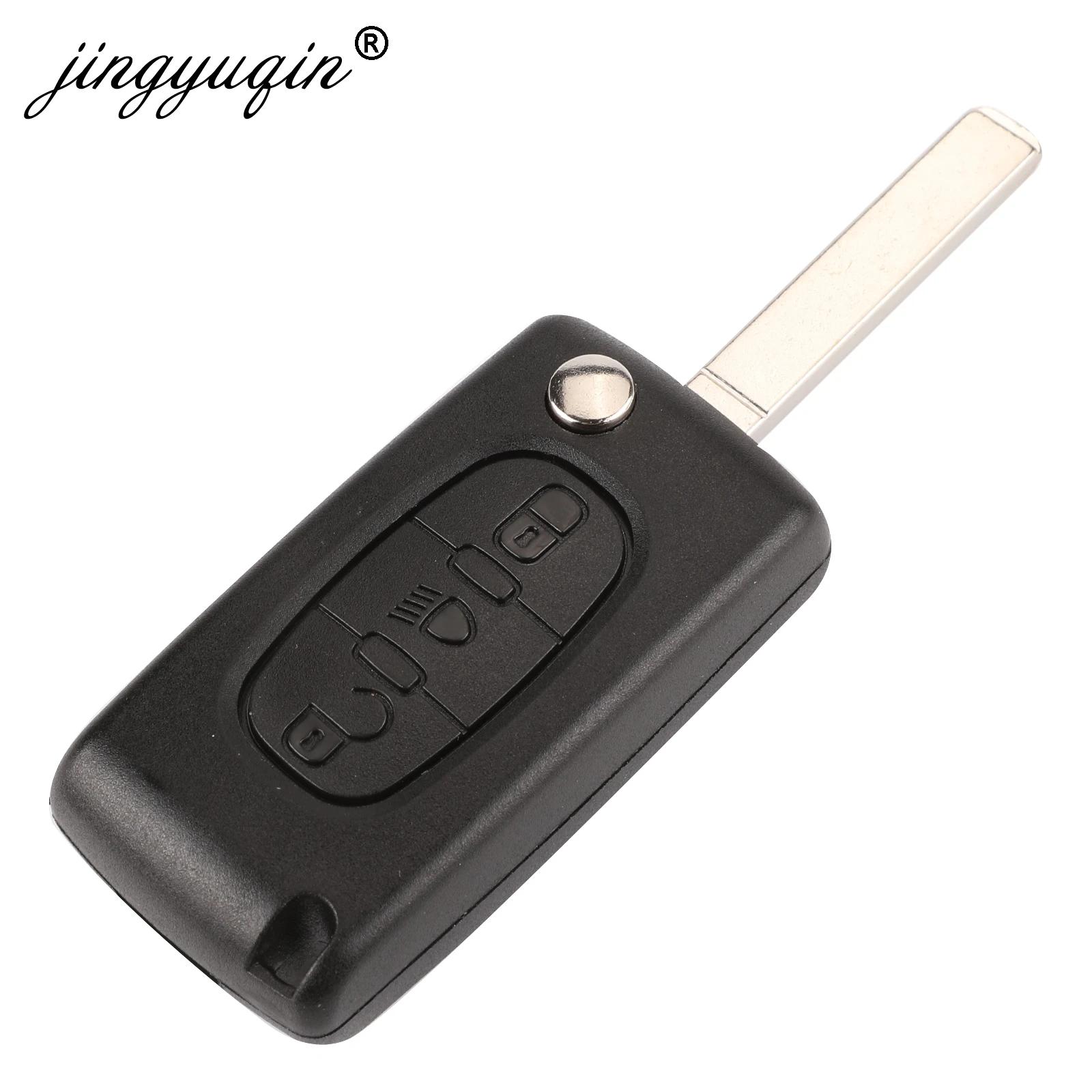 Jingyuqin-clé de voiture à rabat | 10 pièces, boutons 2/3, pour Peugeot 207 307 308 407, pour Citroe