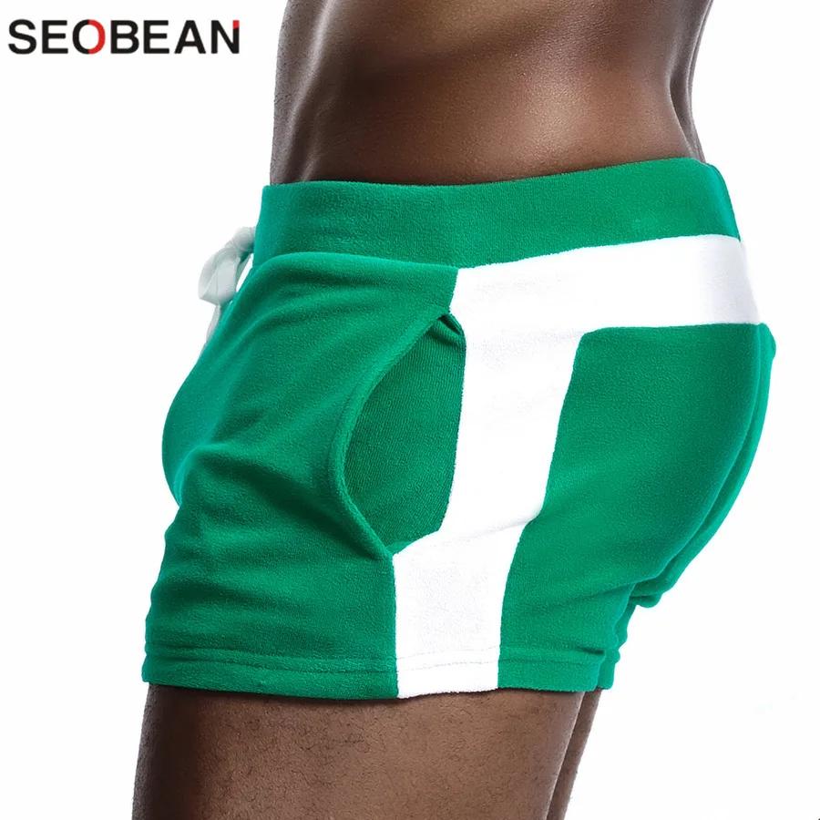Shorts de maison pour hommes SEOBEAN, sexy, taille basse, en coton super doux et confortable, caleço