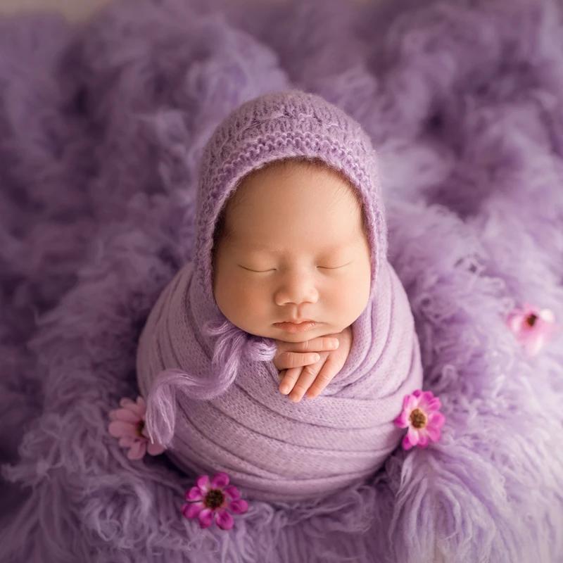 Nouveau-né Stretch Wrap un joli ensemble de chapeau en dentelle casquette bébé photographie accessoi