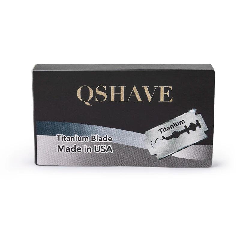 Qshave IT Lame de rasoir de sécurité Lame de rasoir droite en titane Lame de rasoir de sécurité clas