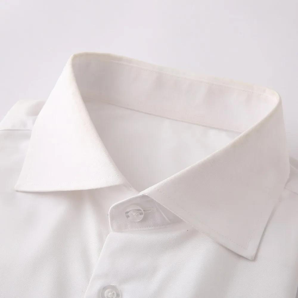 Chemises habillées blanches confortables et résistantes aux rides pour hommes, sur mesure, noires, s