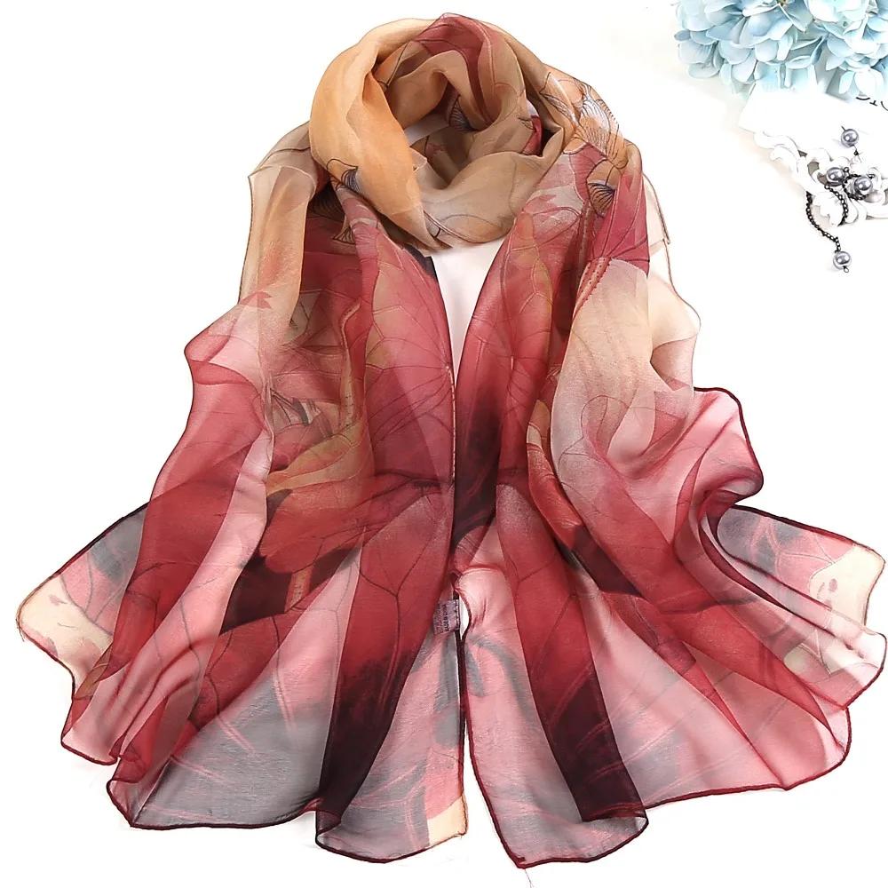 RUNMEIFA 2023 nouvelle mode printemps/été femmes impression florale plage foulard en soie châles fem