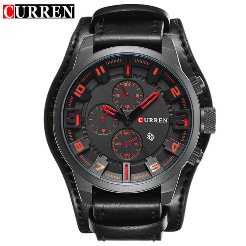 Nouvelles montres CURREN marque de luxe hommes montre bracelet en cuir mode Quartz-montre sport déco