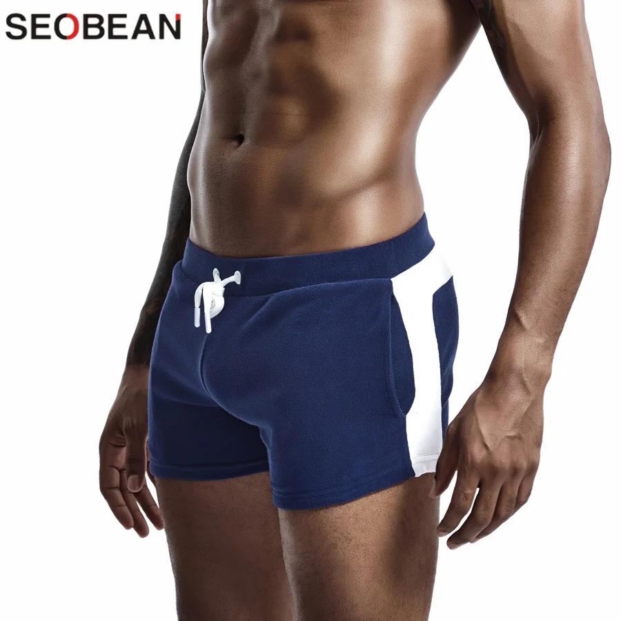 Shorts de maison pour hommes SEOBEAN, sexy, taille basse, en coton super doux et confortable, caleço