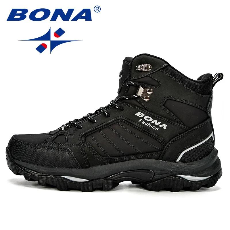 BONA hommes bottes anti-dérapant chaussures en cuir hommes populaire confortable printemps automne h