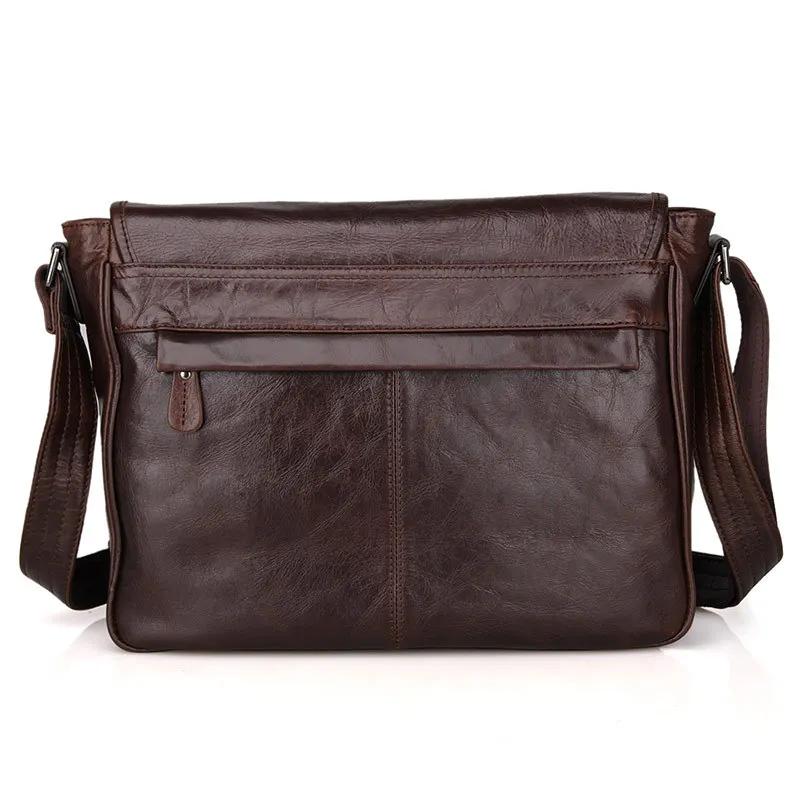 Sac à Bandoulière en Cuir group Ciré à l'Huile pour Homme, Sacoche de Loisirs Décontractée, à la Mod