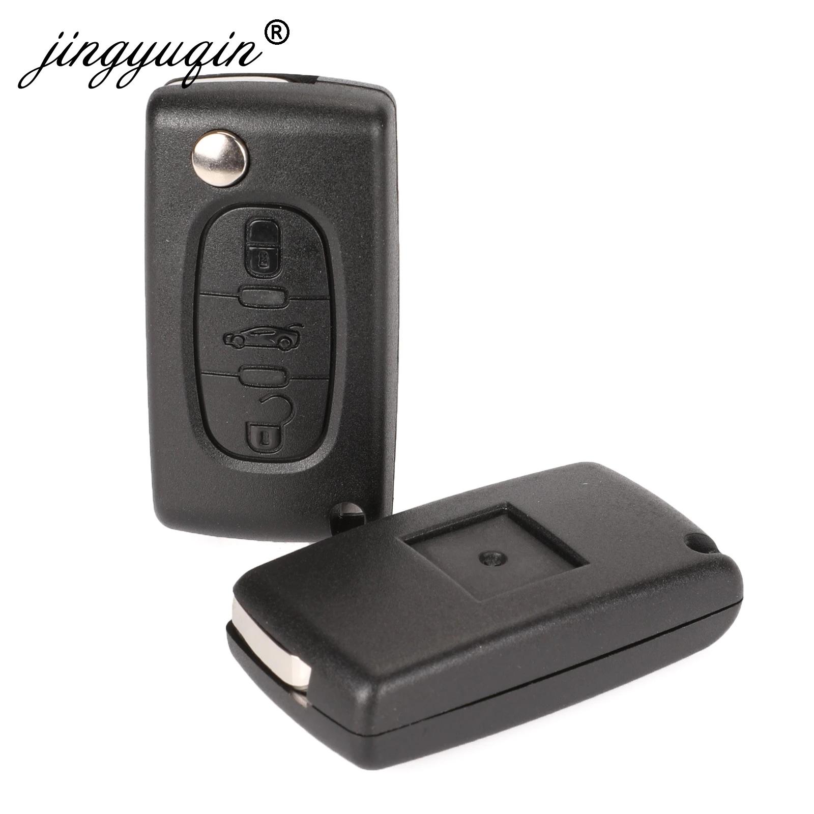 Jingyuqin-clé de voiture à rabat | 10 pièces, boutons 2/3, pour Peugeot 207 307 308 407, pour Citroe