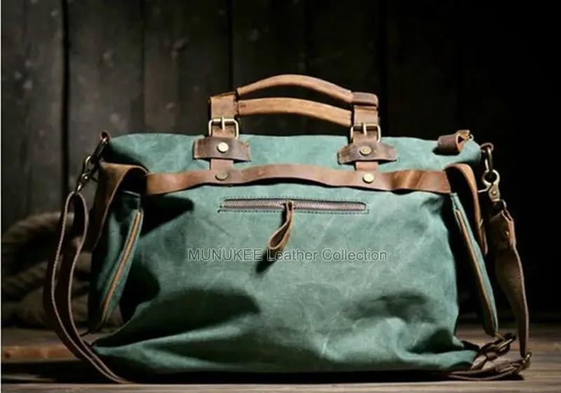 Sac à bandoulière rétro unisexe en toile et cuir véritable pour hommes et femmes, sac à bandoulière 
