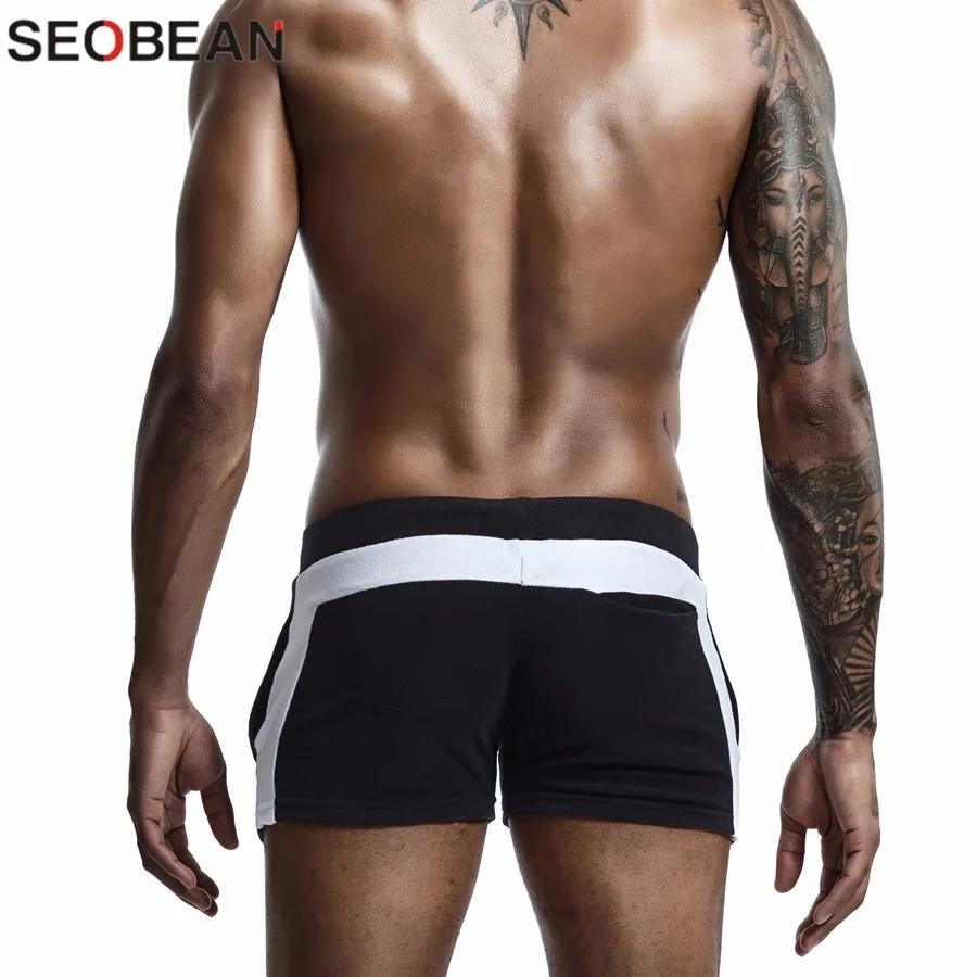 Shorts de maison pour hommes SEOBEAN, sexy, taille basse, en coton super doux et confortable, caleço