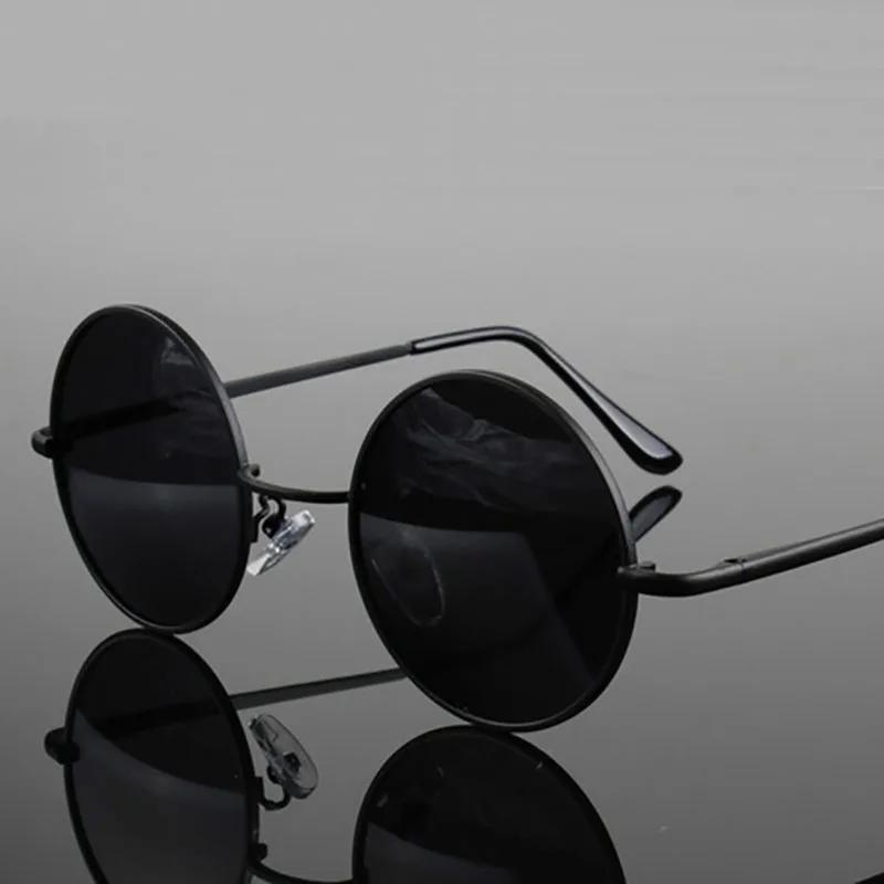 Lunettes de soleil polarisées rondes rétro Vintage pour hommes et femmes, monture métallique en alli