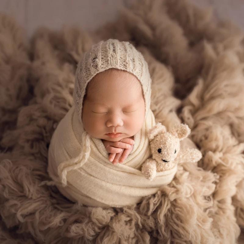 Nouveau-né Stretch Wrap un joli ensemble de chapeau en dentelle casquette bébé photographie accessoi
