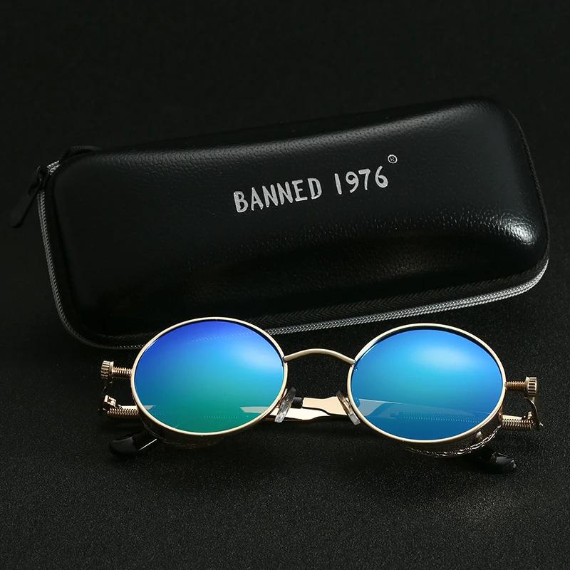 2022 HD Lunettes De soleil rondes polarisées en métal UV400 Lunettes De soleil pour hommes Feminin F