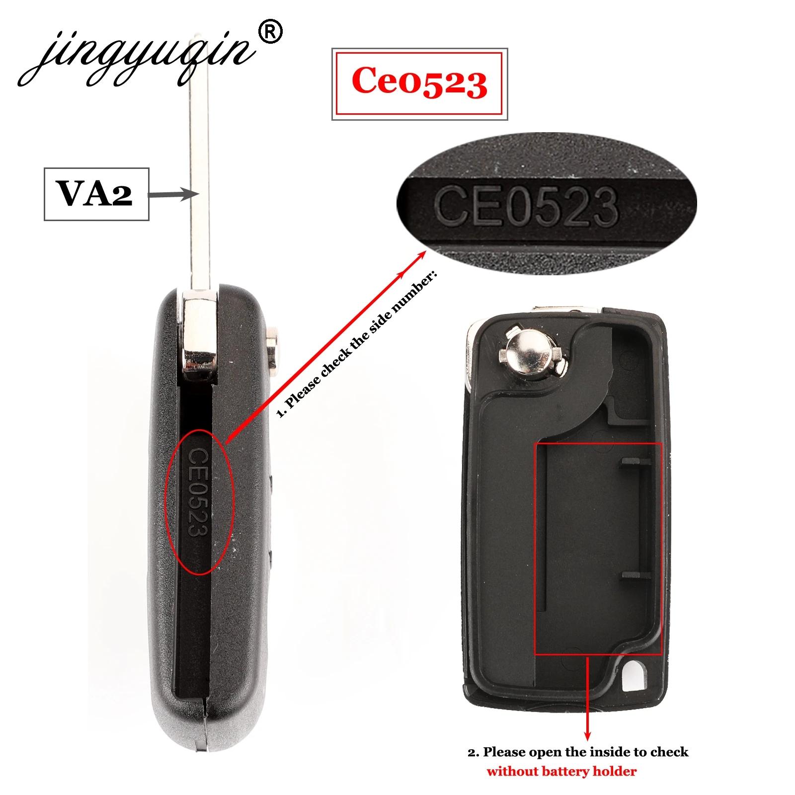 Jingyuqin-clé de voiture à rabat | 10 pièces, boutons 2/3, pour Peugeot 207 307 308 407, pour Citroe