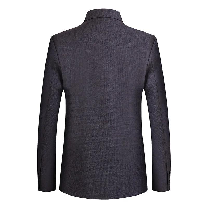 Veste de costume Mao pour hommes, tunique chinoise imbibée, blazer à col à ailes mandarin masculin, 
