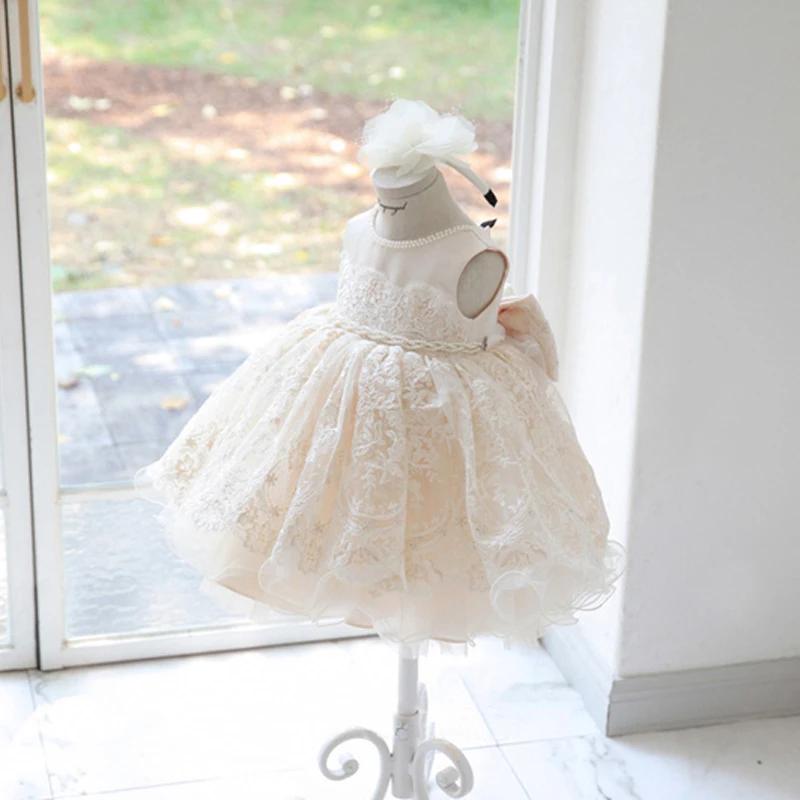 IYEAL-Robe de demoiselle d'honneur en dentelle, tenue de Rh, de baptême, d'anniversaire, pour enfant
