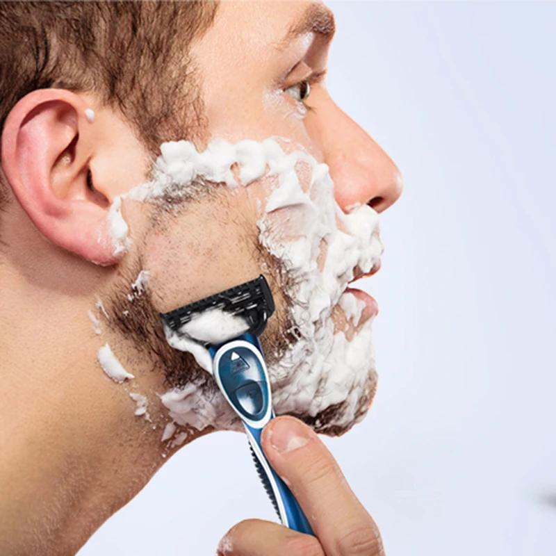 Qraser-rasoir pour hommes, rasoir manuel série bleue, recharge X5, lame Plus 1 lame de coupe, 12 car