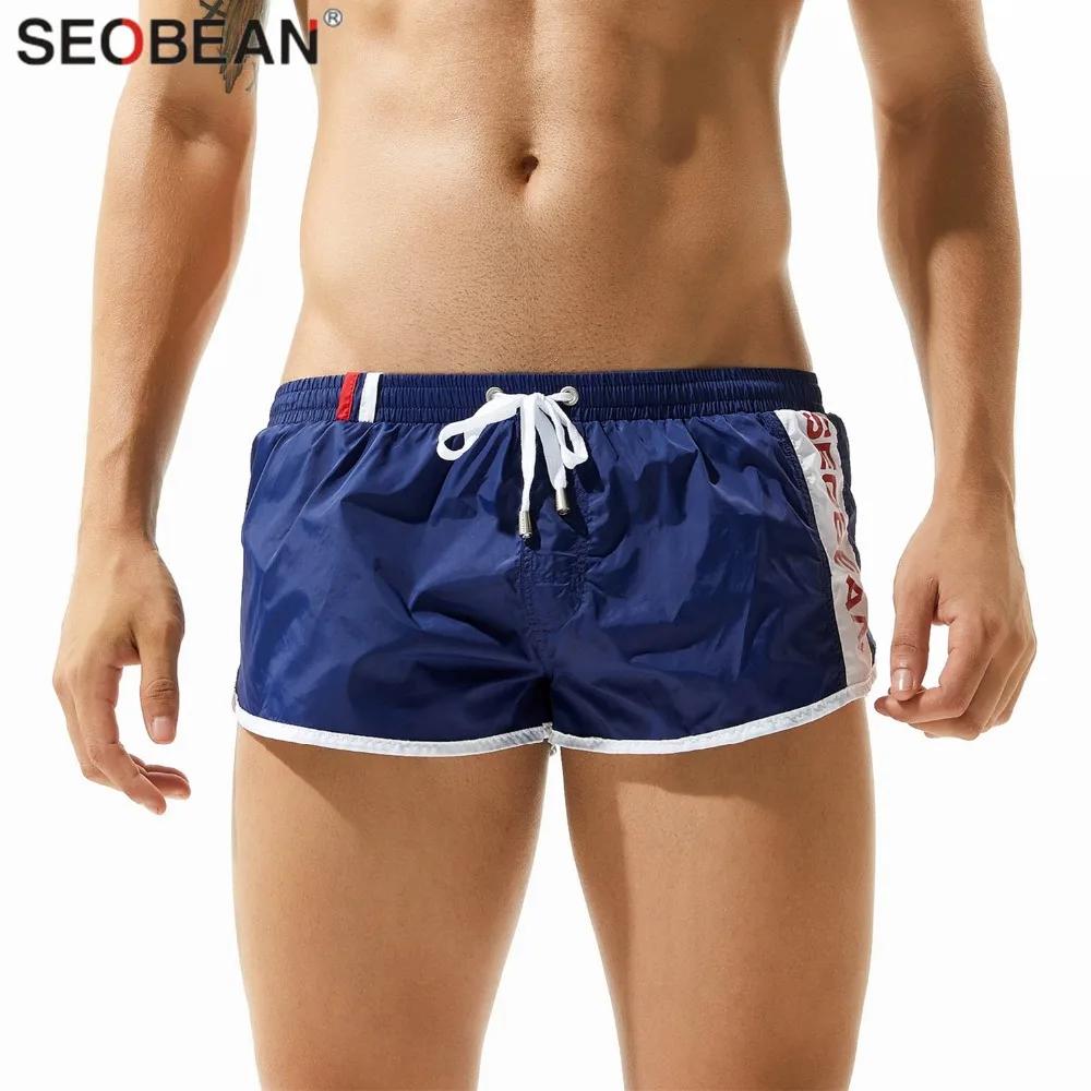 Shorts SEOBEAN pour Hommes, Bermuda de Plage, Short de Marque pour Hommes, Short de Loisirs, Fitness