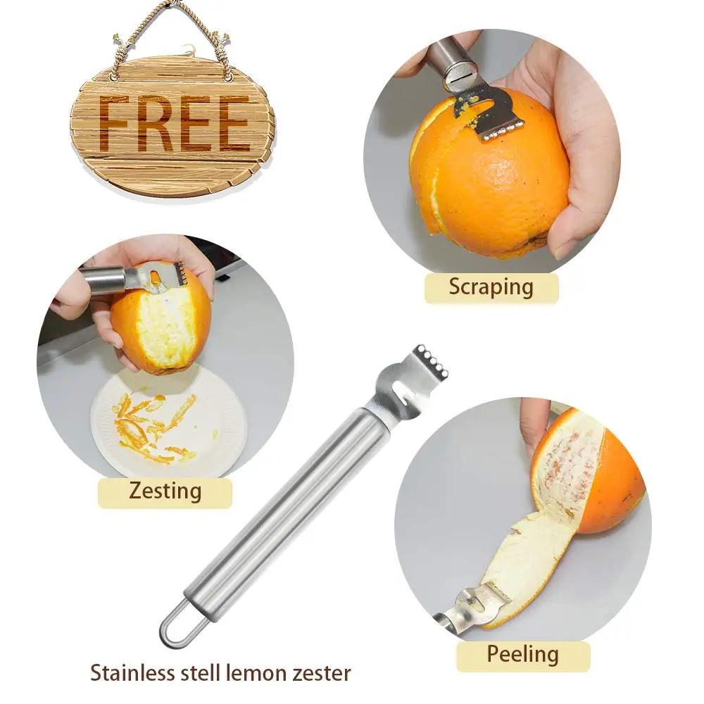 LMETJMA presse-citron manuel 304 acier inoxydable citron presse-agrumes presse-agrumes avec Zester O