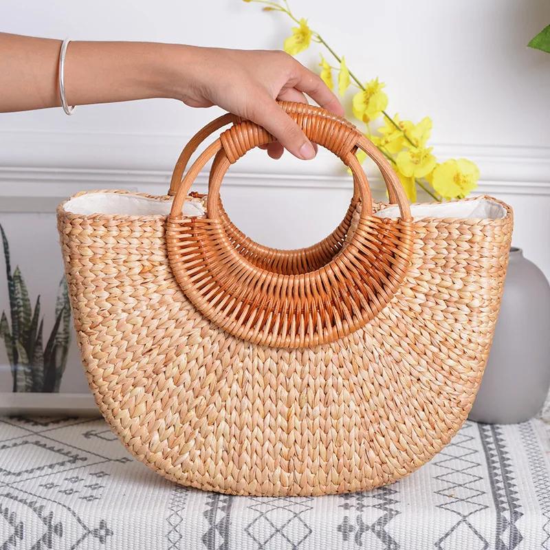YoReAi-Sac de plage en paille tissé pour femme, élégant, style bohème, grand fourre-tout, sac à main