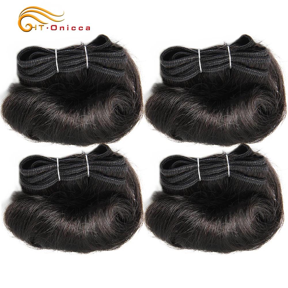 Tissage en lot brésilien Remy 100% naturel bouclé, Extension de cheveux Afro 1B 30, bordeaux, 5 5 6 