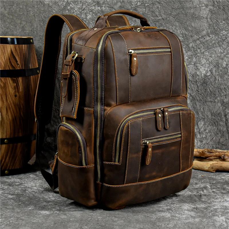 Newsbirds sac à dos en cuir pour hommes rétro luxe style de mode sac à dos sac de voyage sac à dos s
