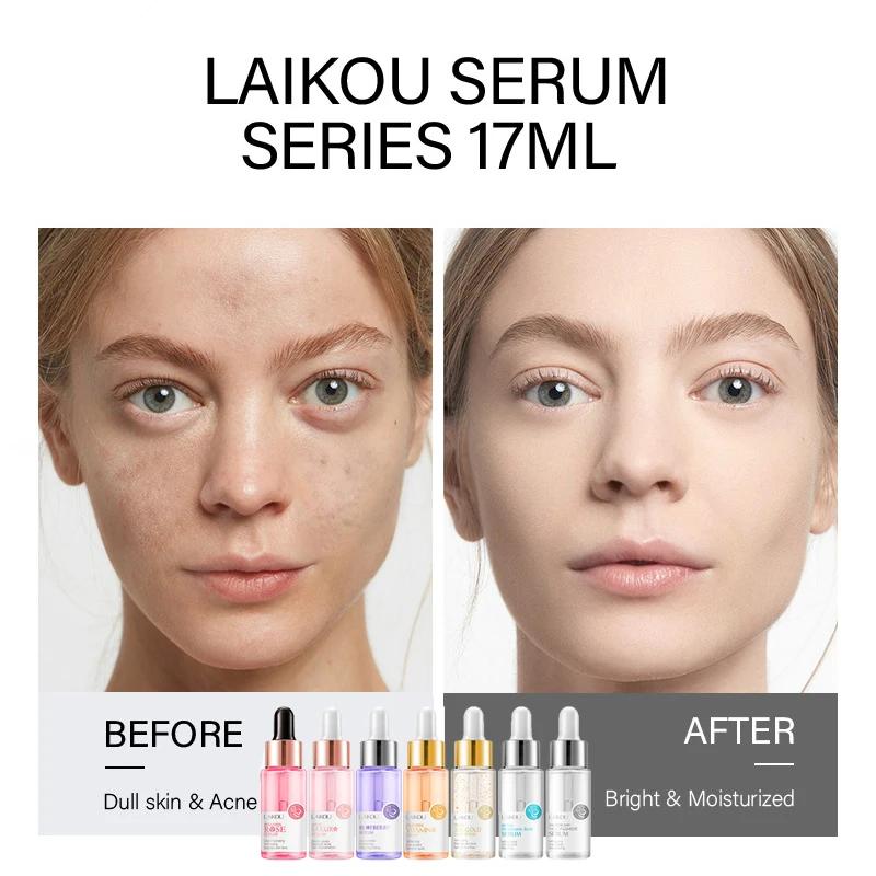 LAIKOU 7 bouteilles d'escargot d'or 24K Sakura acide hyluronique vitamine C Nicotinamida sérum de my