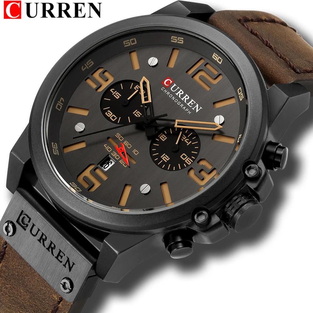 CURREN hommes montres haut de gamme marque étanche Sport montre-bracelet chronographe Quartz militai