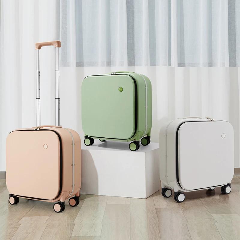 Mixi nouveau Design brevet valise à main femmes 18 pouces bagage roulant hommes Polycarbonate cadre 