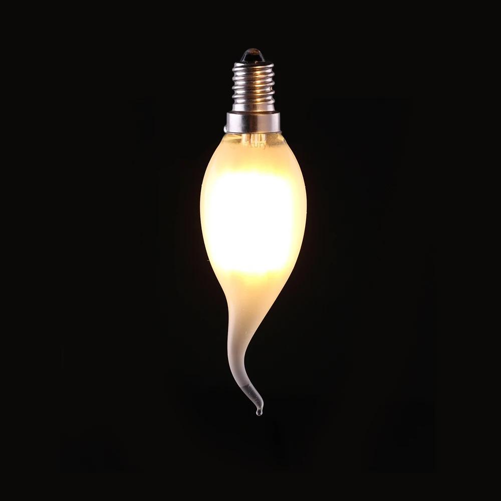 Lampe à filament rétro LED à intensité variable, C35 givrée, E14, 220V, 4W, 6W, blanc chaud 2700K, p
