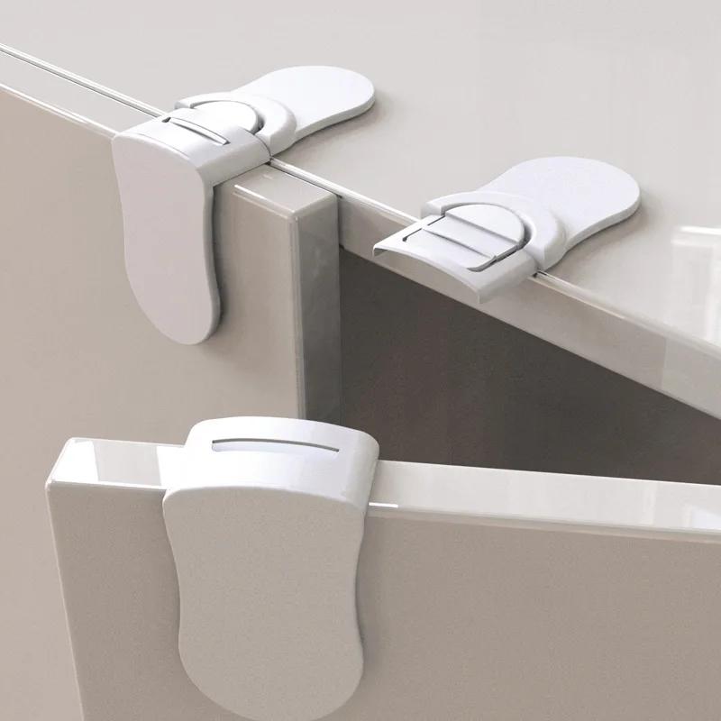Serrure de tiroir de sécurité pour bébé, Anti-pincement, serrure de tiroir d'armoire à main, boucle 