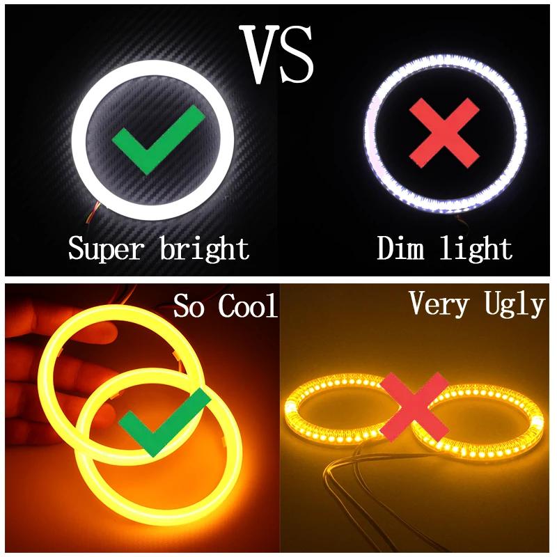 Kit d'anneaux œil d'ange LED en coton SMD de haute qualité, accessoires de voiture pour BMW E30 E32 