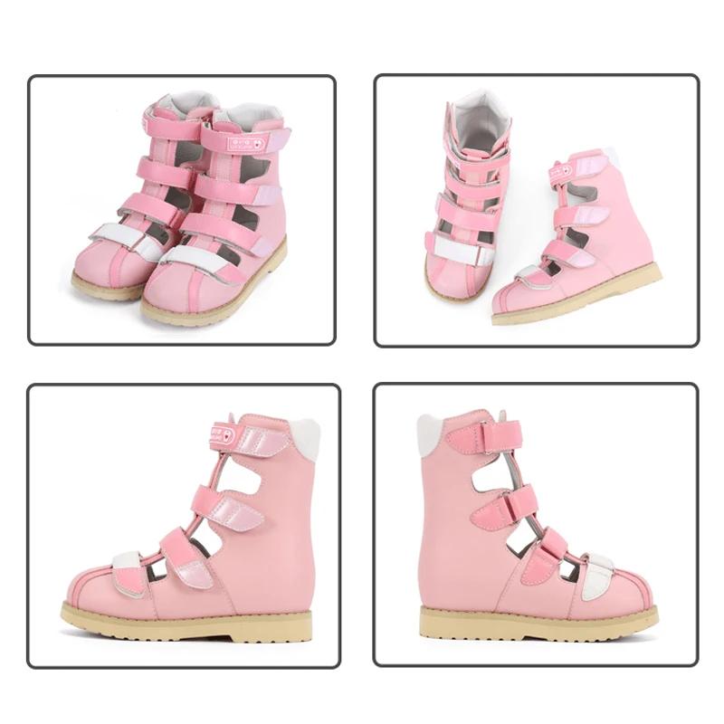 Ortoluckland – chaussures orthopédiques en cuir pour filles, sandales d'été pour enfants, chaussures