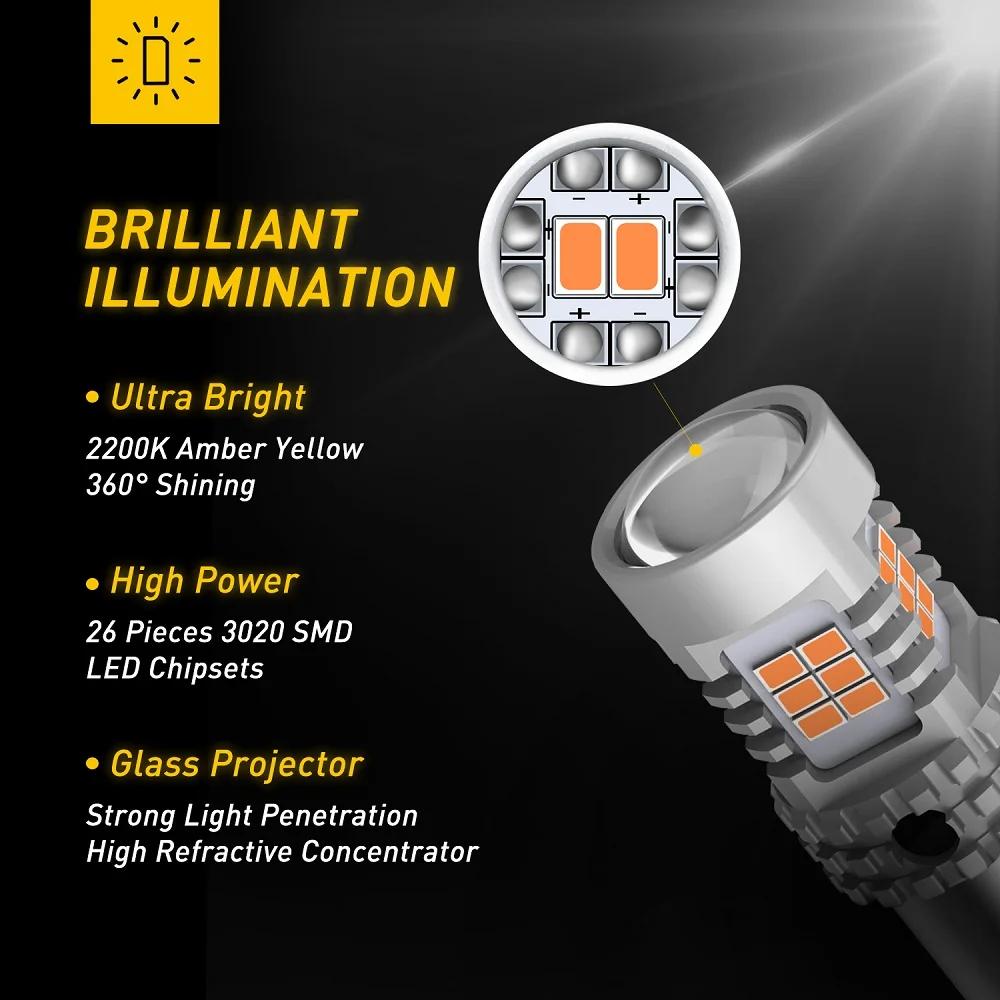 AUXITO 2 pièces BAU15S PY21W LED Canbus 1156 BA15S P21W T20 7440 ampoule LED sans erreur voiture cli
