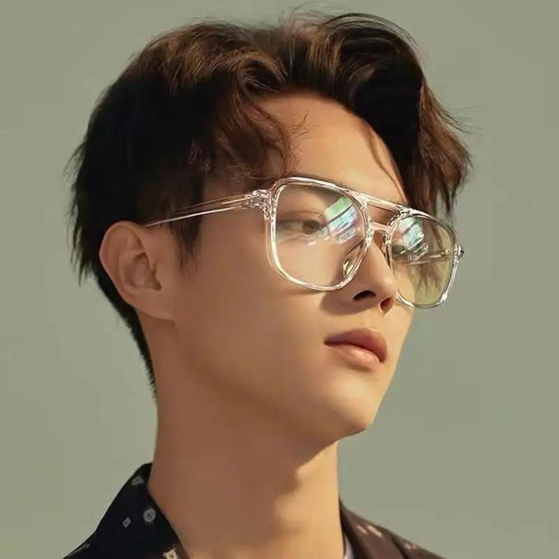 Lunettes d'ordinateur transparentes, monture carrée Anti-lumière bleue pour femmes et hommes, lunett